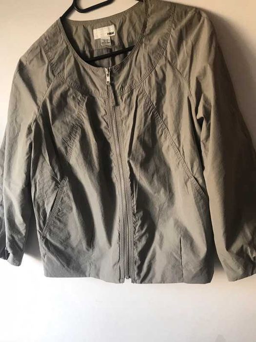 Szara kurtka przejściówka h&m  |wiatrówka rozpinana bluza sportowa