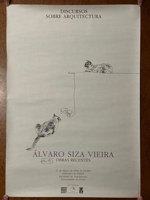 Álvaro Siza Vieira - Cartaz "Discursos Sobre Arquitectura" Autografado