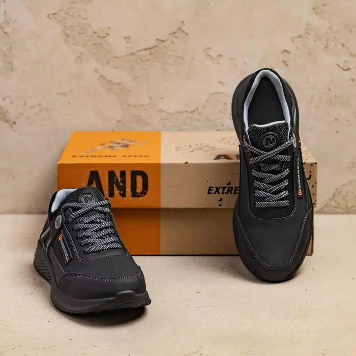 Merrell чоловічі шкіряні чорні кросівки кожаные кроссовки мужские кожа