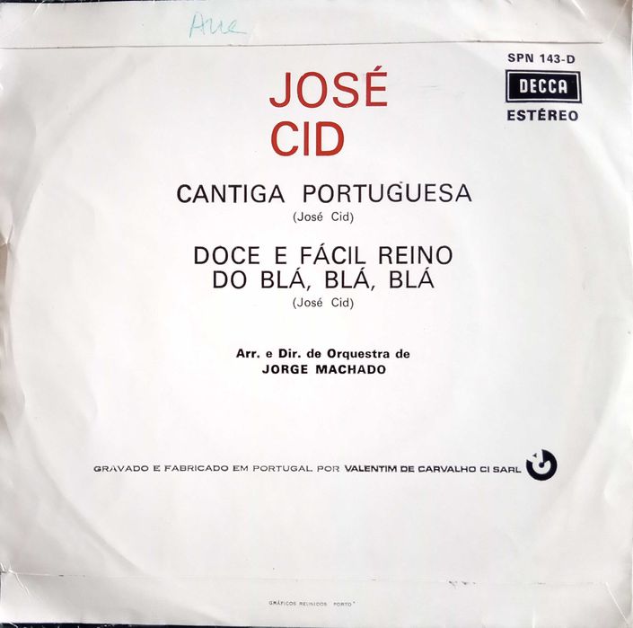 José Cid	- - - - -	Cantiga Portuguesa	- - - - -	Single