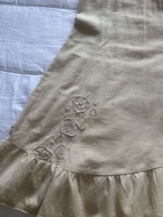 Vestido linho bordado