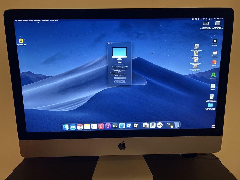iMac Mac 27” polegadas i5 (2017) 8GB RAM com teclado e rato.