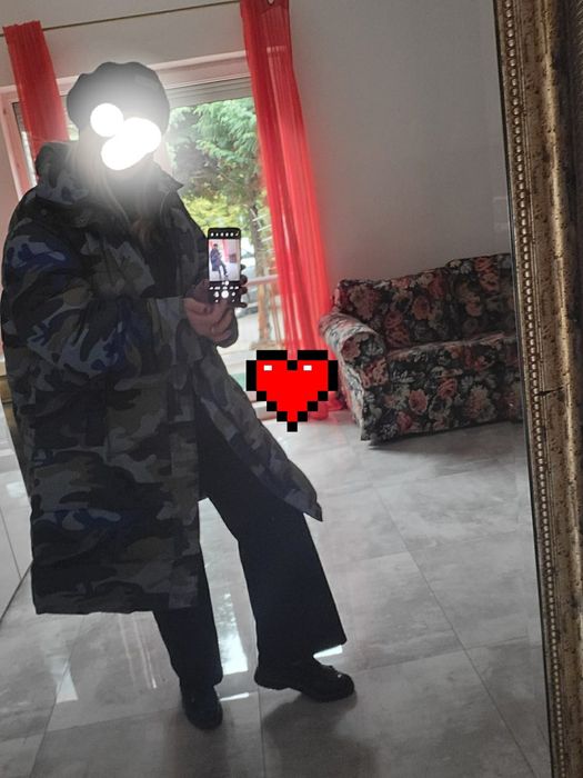 Zara Plaszcz zimowy moro Limited Kolekcja Promocja