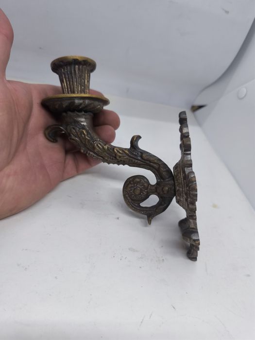 Латунный настенный подсвечник на одну свечу латунь бронза бронзовый