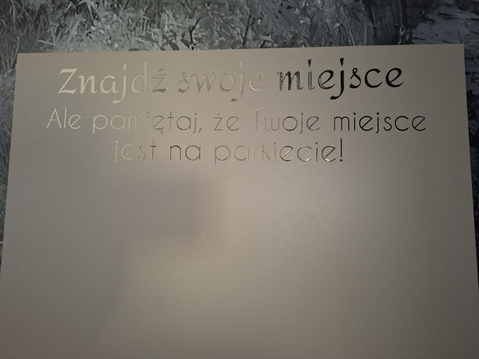 Tablica powitalna I plan stołów