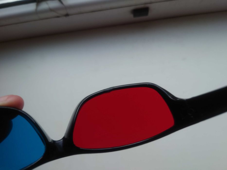 Стерео-очки форма «Лисы» 3D Анаглифные, красно-синие Оригинальные