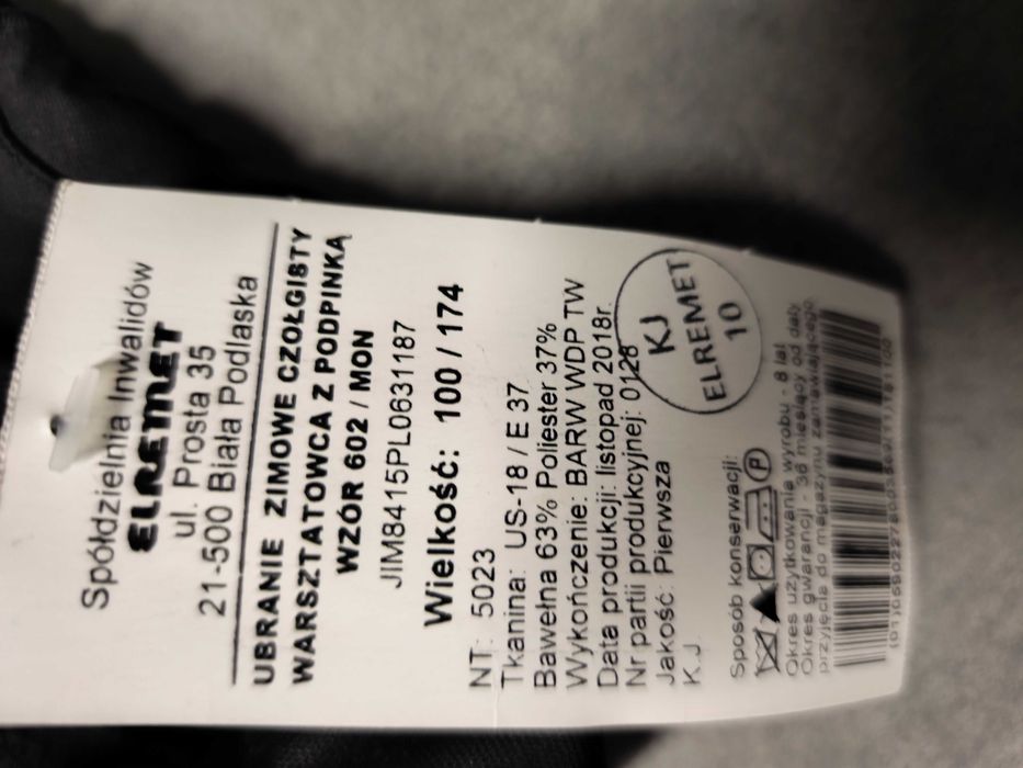 Ubranie zimowe czołgisty warsztatowca 602 MON