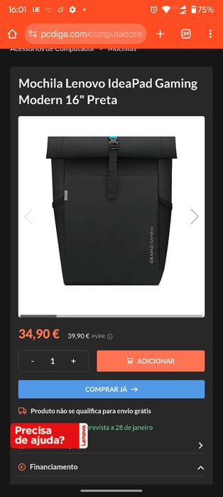 Mochila Backpack Gaming LENOVO 16"