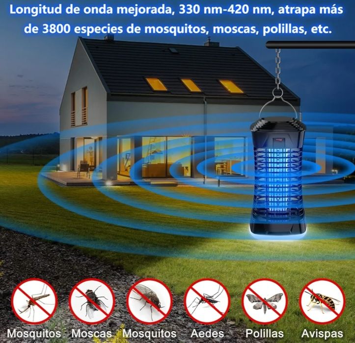 Elektryczna lampa na komary muchy światło LED