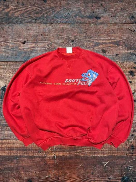 Bluza męska southpole rap hiphop boxy Y2k Logo haft czerwony M L jnco