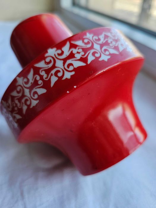 Wazon czerwony świetny polski design new look Wałbrzych lata 60-te