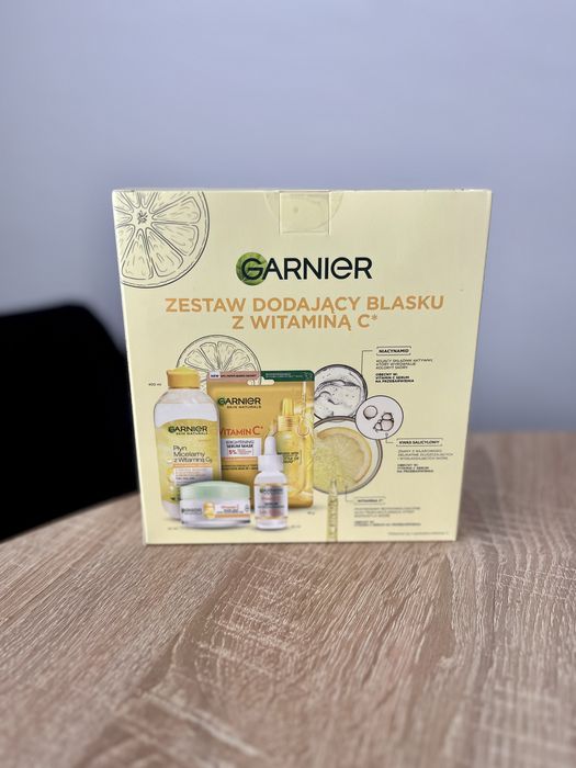 Nowy zestaw kosmetyków Garnier L’oreal witamina C maseczka serum krem