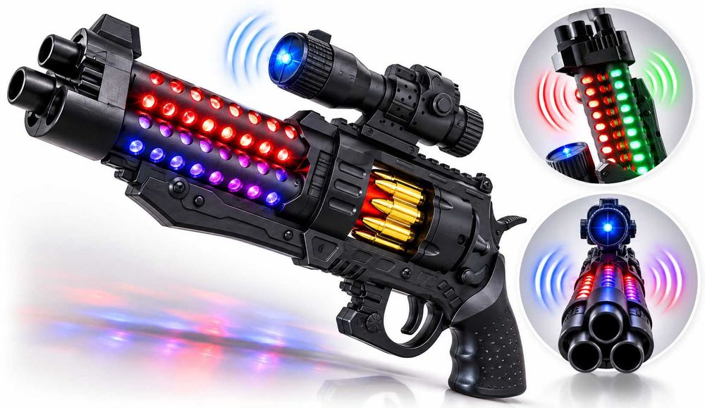 Pistolet Zabawka z Migającymi Światłami i Dźwiękiem