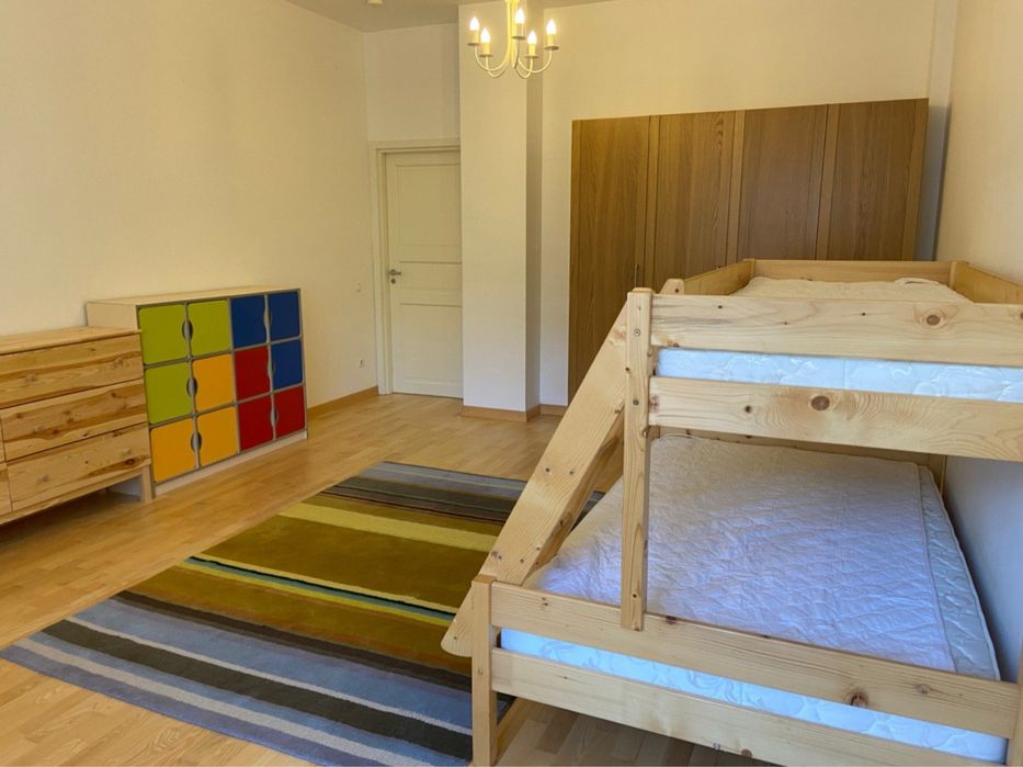 Ліжко +2 матраци, дитяче двоярусне з масиву сосни 120*200см і 80*200см