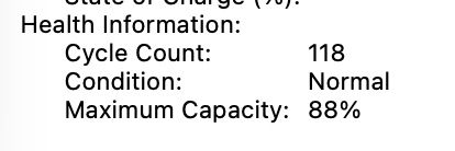 MacBook Pro 16 2021 32GB RAM 512GB SSD Silver 88%