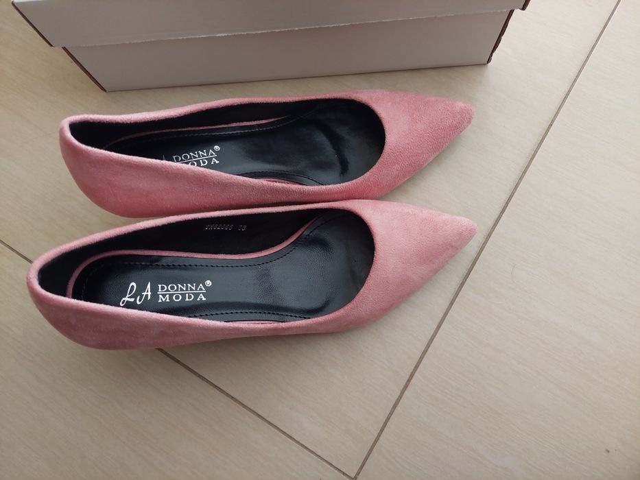 Buty szpilki pastelowy roz r.38
