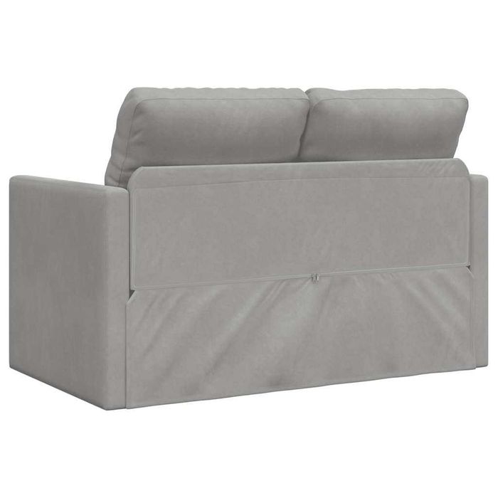 Sofa podłogowa 2-w-1, jasnoszara 122x204x55 cm, aksamit łóżko
