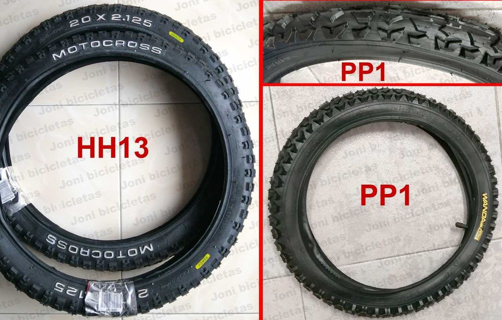 Pneus de bicicleta BMX e chopper (rasto antigo)