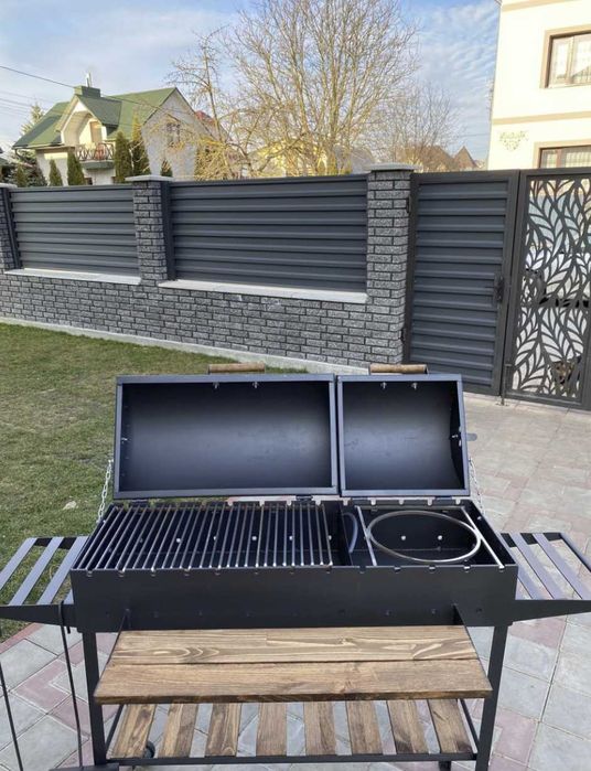Стаціонарний Мангал гриль барбекю метал 5 мм ПОСИЛЕНИЙ