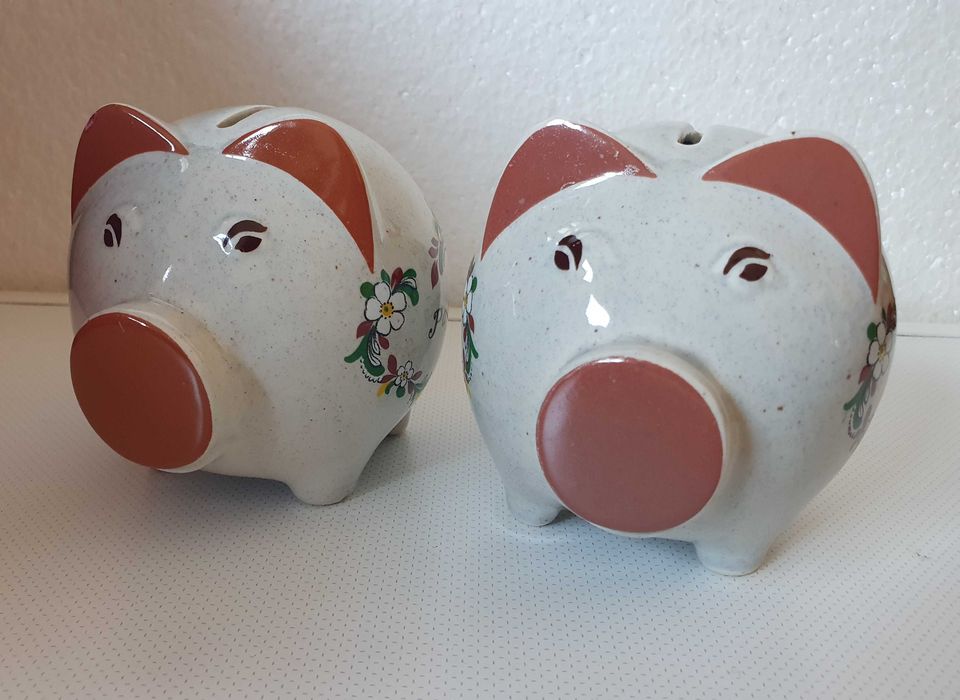 Dois porquinhos mealheiro - Piggy Bank - Anos 60
