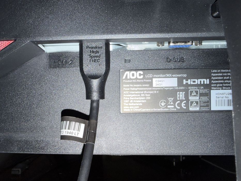 (zarezerwowane) Monitor AOC C24G1 24” 144Hz Curved | Full HD | VA