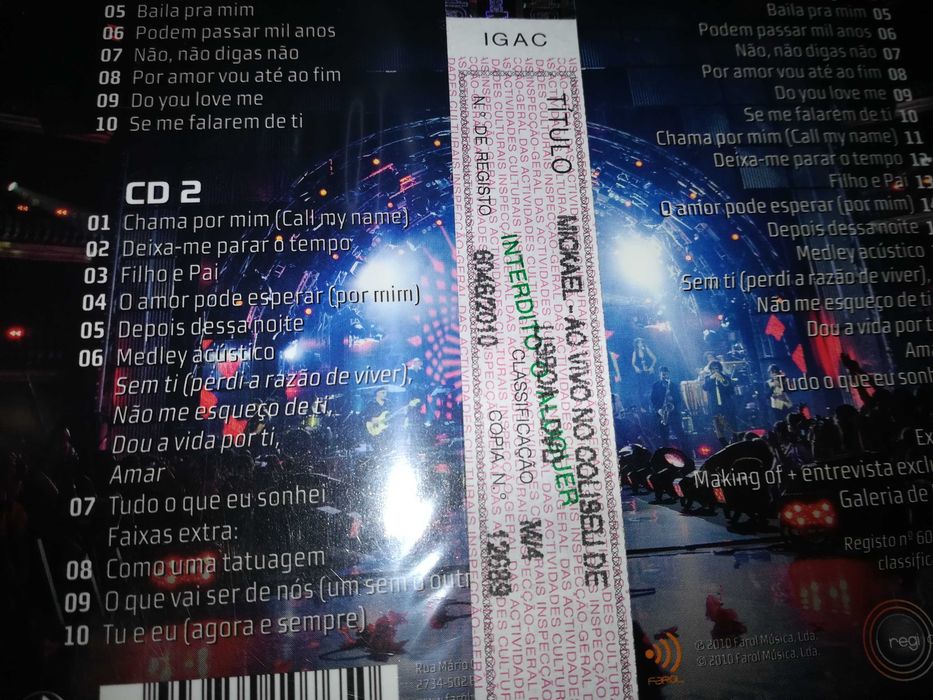 mickael carreira (ao vivo no coliseu de lisboa) ed especial 2CDs + DVD