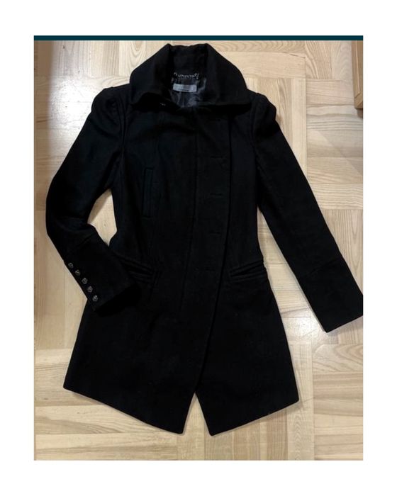 Troll welna plaszcz xS kurtka welniana S czarna zamek wool 36