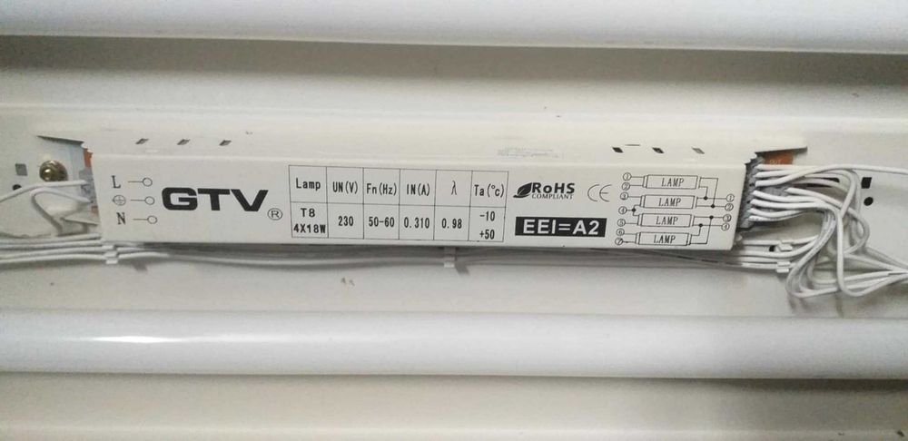 Statecznik elektroniczny do opraw 4x18W, T8, GTV RoHs okazja tanio