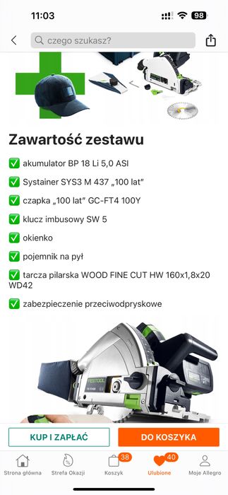 Zagłębiarka festool TSC 55 seria na 100 lat