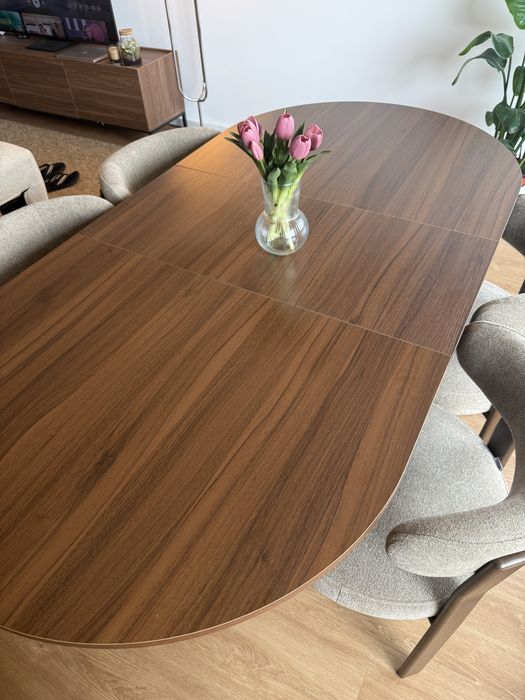 Mesa jantar extensível nogueira