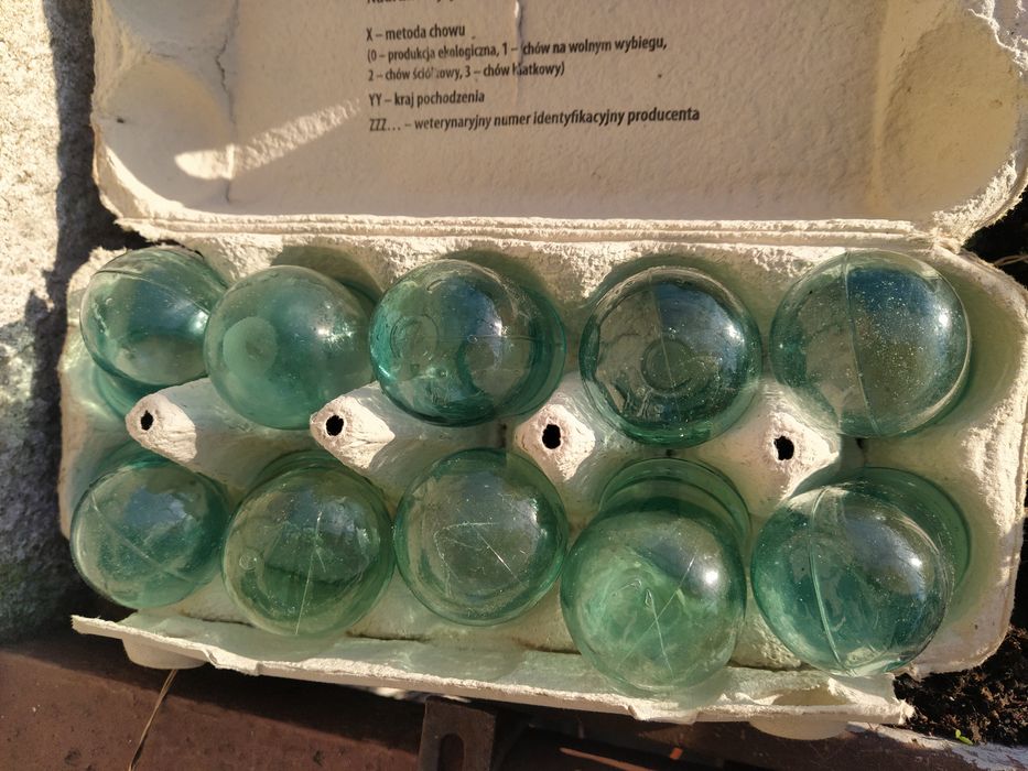 Bańki lekarskie,lecznicze niebieskie szkło.Lata 50'te