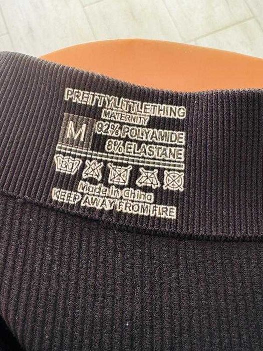 Чорні базові лосіни для вагітних m в рубчик легінси восока посадка
