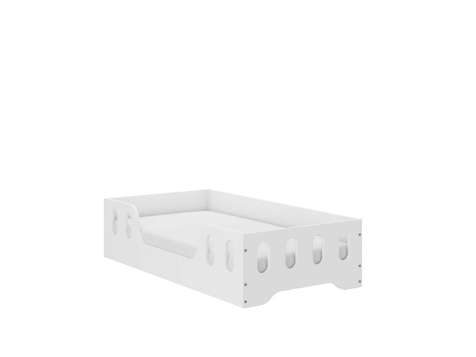 Łóżko dziecięce LAKI 84 x 164 cm biały sonoma DREWNIANE dla dziecka