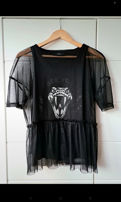 Bluzka Medicine czarna black goth grunge black witch witcher alt emo