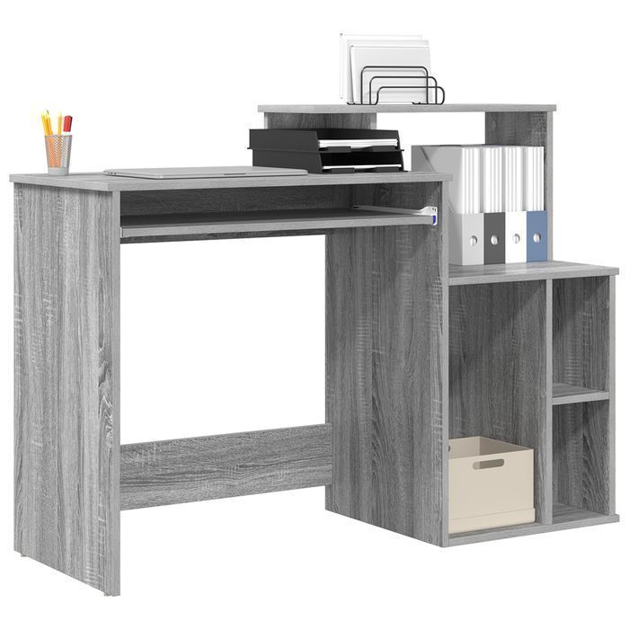 Biurko Vidaxl Szaro-Sonoma z Przechowywaniem 120,5 cm