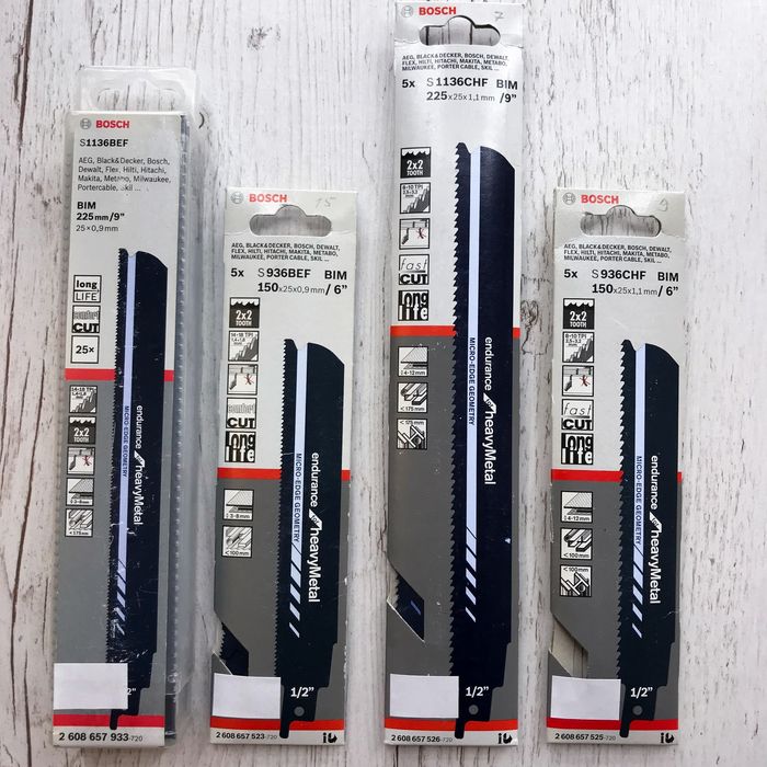 Сабельные полотна BOSCH по металлу,дереву,газобетону. Шабельні полотна