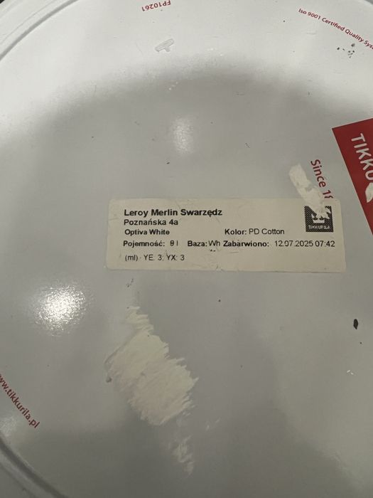 Farba Tikkurila Optiva White Cotton 9 l