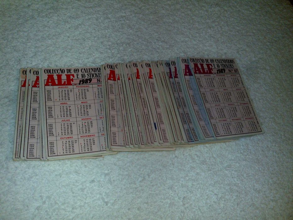 alf - série de televisão (75 calendários) coleção de 1989