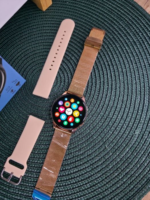 Złoty Smartwatch Damski LIGE 5 Połączenia Bluetooth • 2 paski • NOWY