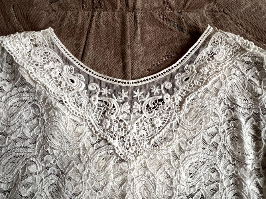Bluzka biała koronkowa - rozm. 38