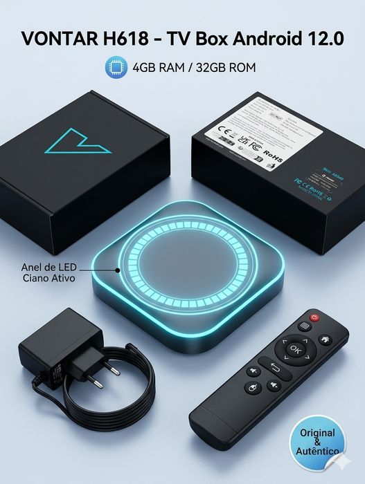 Android TV Box VONTAR H618 (4GB/32GB) Nova na Caixa