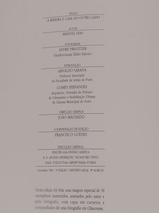 Livro A Ribeira e Gaia do Outro Lado