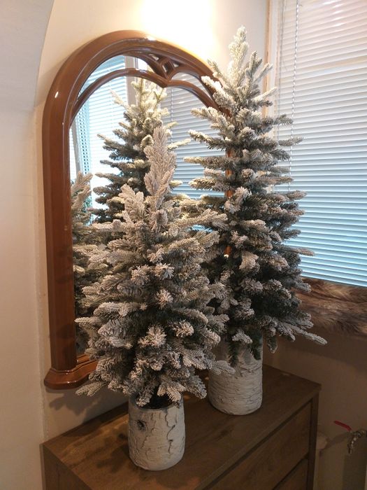 Ялинка штучна засніжена флокована 90см і 120см+гірлянда в подарунок