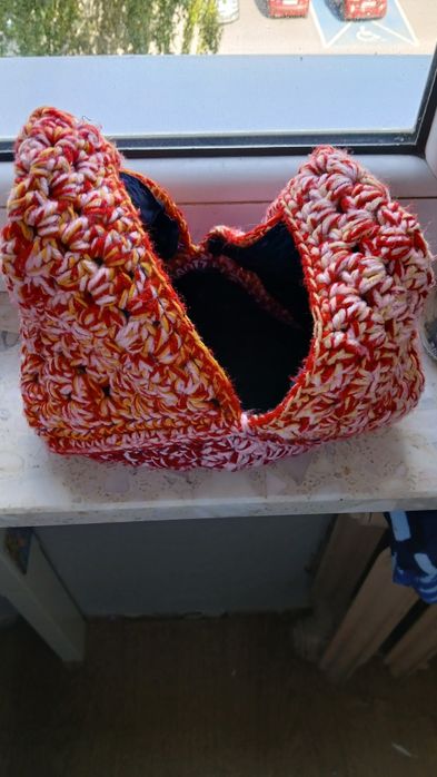 Torba torebka na ramię,  wykonana na szydełku handmade