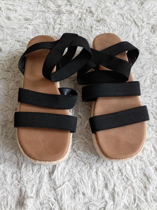 Sandały koturny na gumce 38 WKL. 25cm