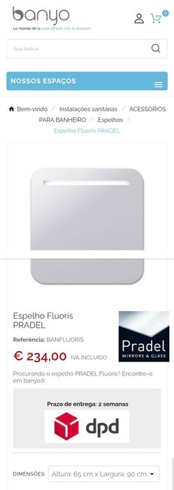 Espelho WC casa de banho retro iluminado