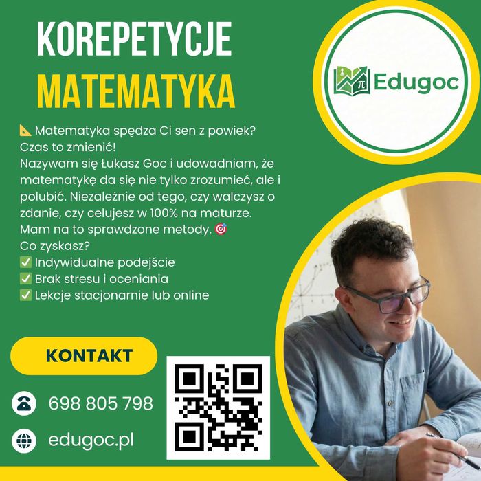 Korepetycje Matematyka Bielsko-Biała 1.lekcja 50%