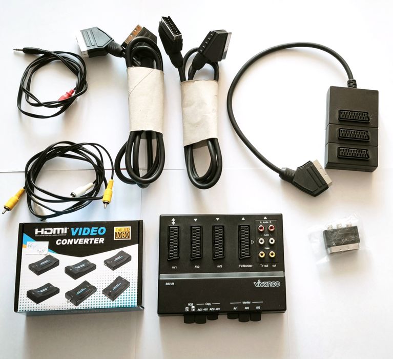 Zestaw RETRO Vivanco SBX 84 RGB + Konwerter HDMI-SCART + Adapter,Kable