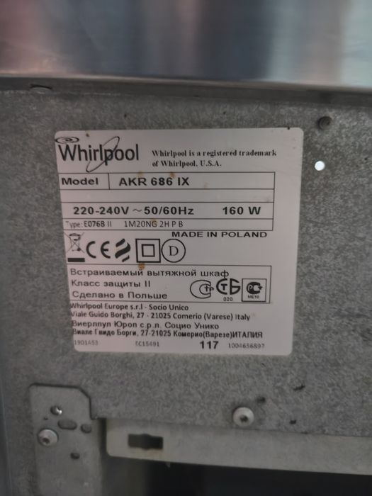 Okap Whirlpool akr686