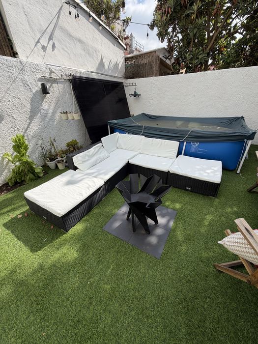 Sofa exterior em rattan 210x210x55cm
